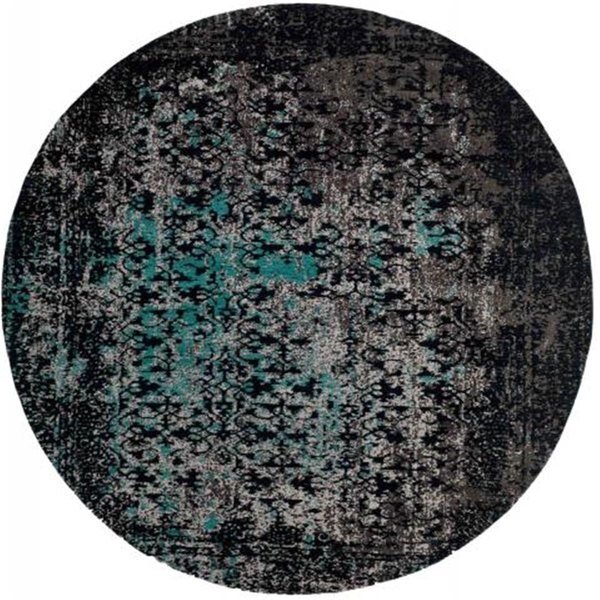 6 x 6 ft. CLV-Classic Vintage Power Loomed Round Area Rug, Navy and Teal, Safavieh, Mfr#: CLV223C-6R